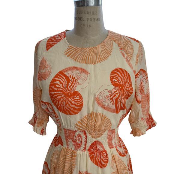 Baum Und Pferdgarten Dress Size 40 Womens Size L Shell Print Aleela Lace Trimmed - Picture 2 of 9